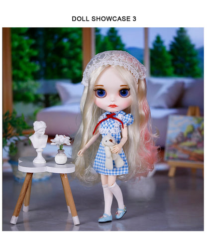 ICY DBS Blyth Doll Pleated Skirt Leather Jacket Hat Set Anime Girl jiontBody 1/6 BJD