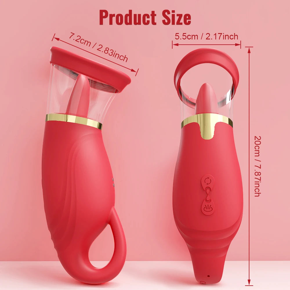 3-in-1 Rose Suction, Tongue & Vibration Massager