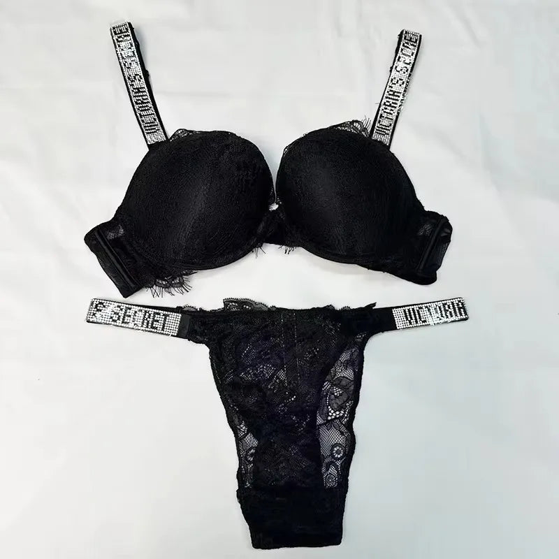 Women's Padded Lace Bra & Panty Set