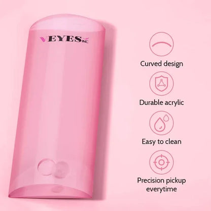 VEYES INC Lash Flow Platform with 5 Sunflower Fanning Cups – Curved Acrylic Lash Tile for Faster Pickup & Easy Fanning