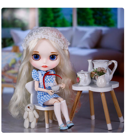ICY DBS Blyth Doll Pleated Skirt Leather Jacket Hat Set Anime Girl jiontBody 1/6 BJD
