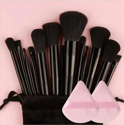 Professional Makeup Brush Set with Sponge & Storage Options