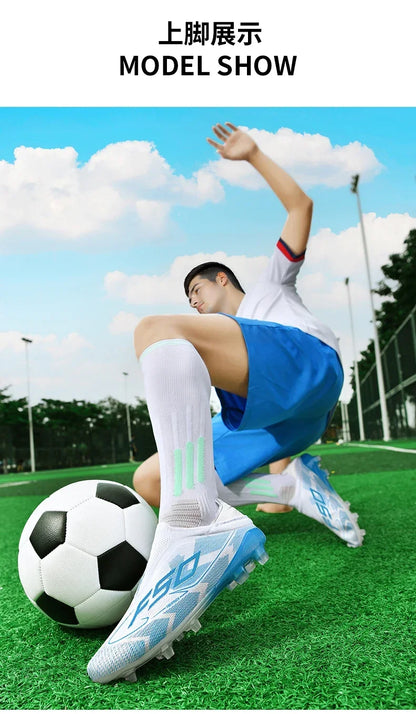 New Men Football Boots High-quality Sneakers Match Indoor Grass Cleats Mid-top Light Hot-selling Soccer Shoes Non-Slip Outdoor
