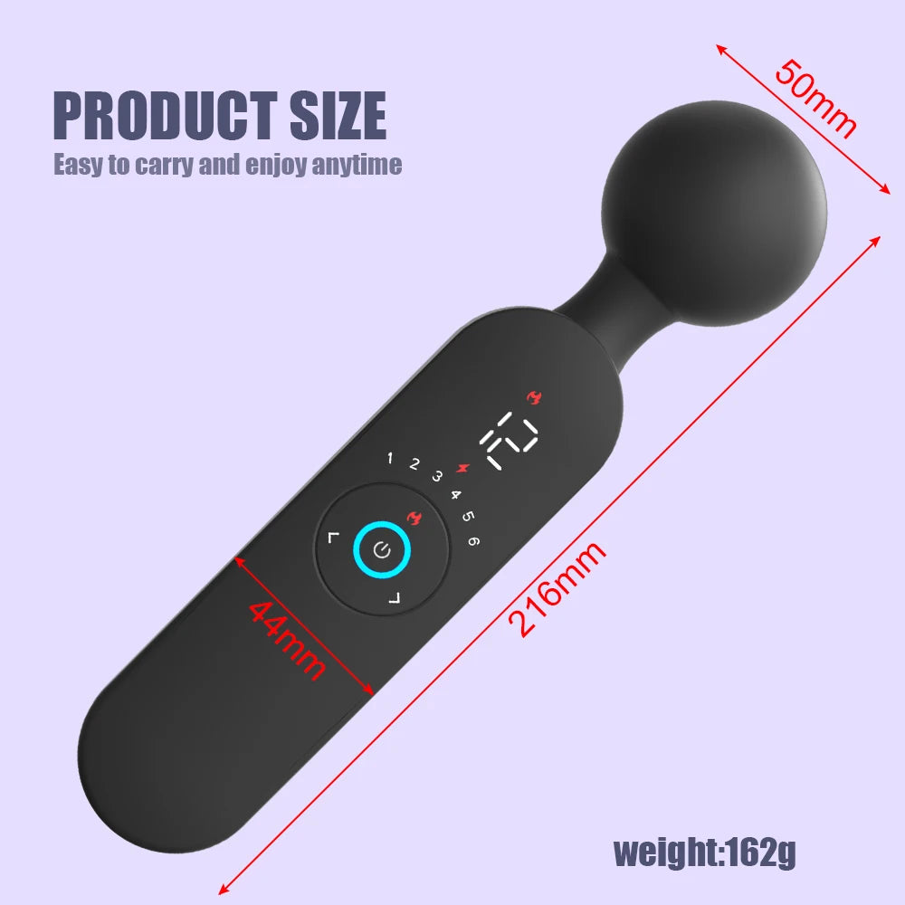 AV Vibrator Smart Heating Magic Wand Digital Display G-Spot Clitoris Stimulator Sex Toys for Women Female Masturbator