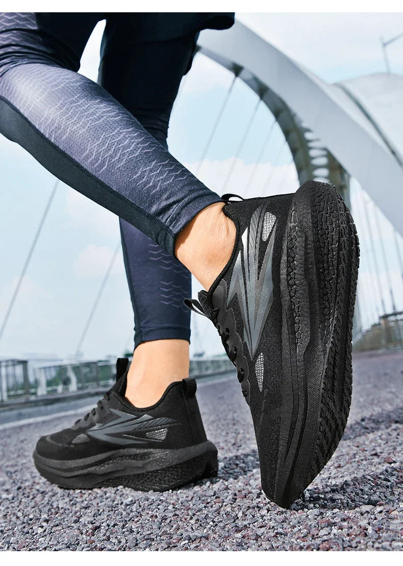 Men's Running Shoes Jogging Cushioning Mesh Outdoor Couple Trainer Race Breathable Sneakers Non-Slip Carbon Board Off-road Shoes