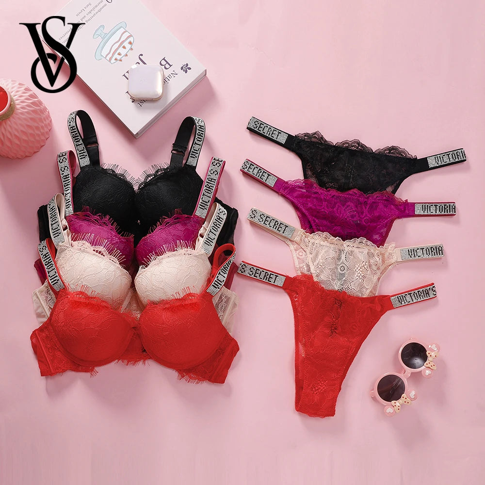 Women's Padded Lace Bra & Panty Set