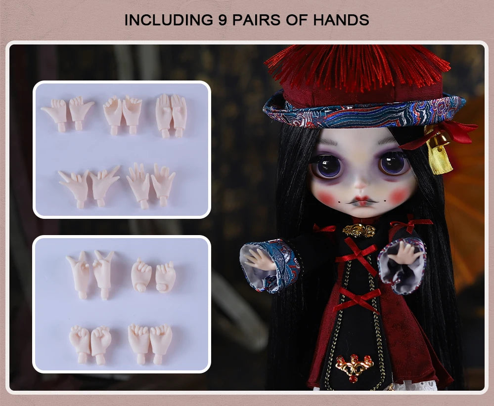ICY DBS Blyth 1/6 Doll Hand drawn Set Zombie Set Long Eyelash Sleeping Eye Doll Set SD