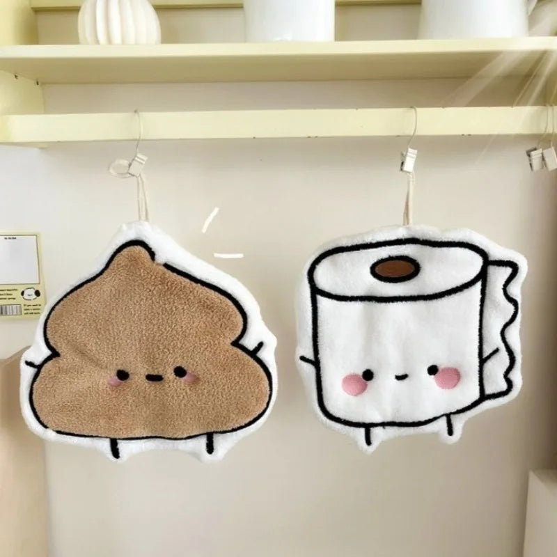 Soft Cartoon Hand Towel Wall-mounted Double-layer Thickened Coral Fleece Towel Super Water Absorbent Quick Drying Cotton Towel
