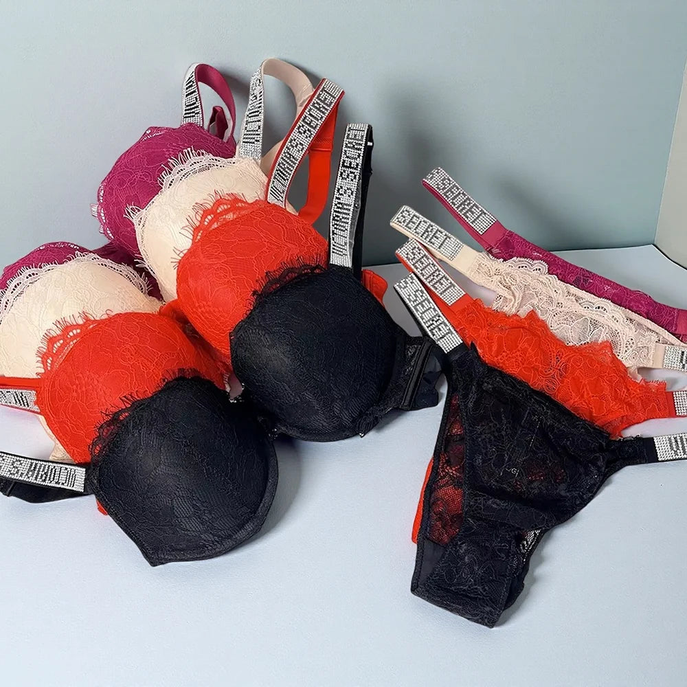 Women's Padded Lace Bra & Panty Set