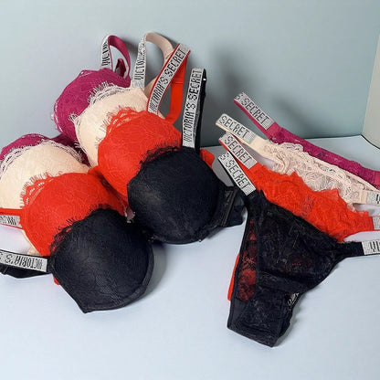 Women's Padded Lace Bra & Panty Set