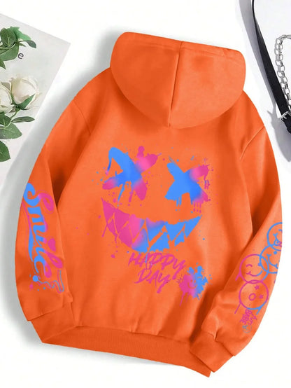 Smiley Graphic Streetwear Hoodie