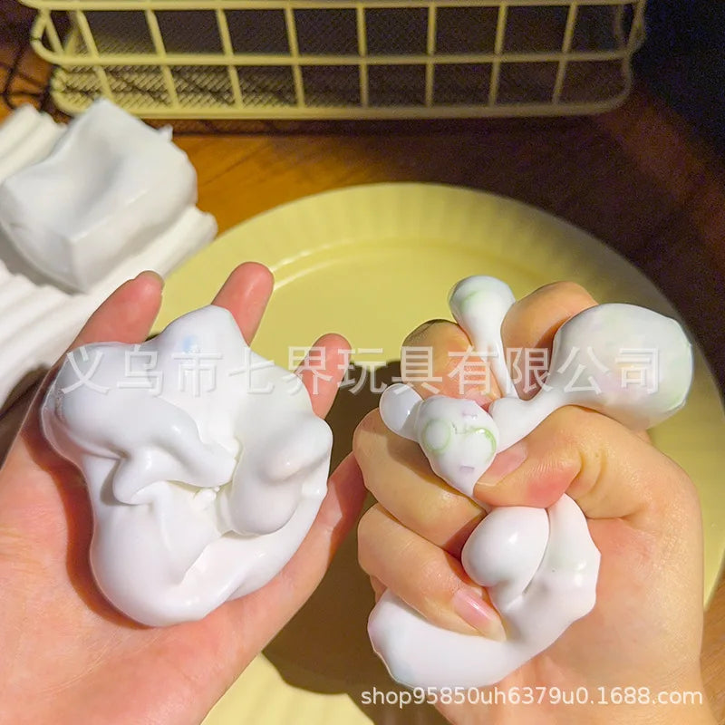 tofu shaped squishy beads, self-made crunchy stress relief squishy toys satisfying sound effects for filling building blocks