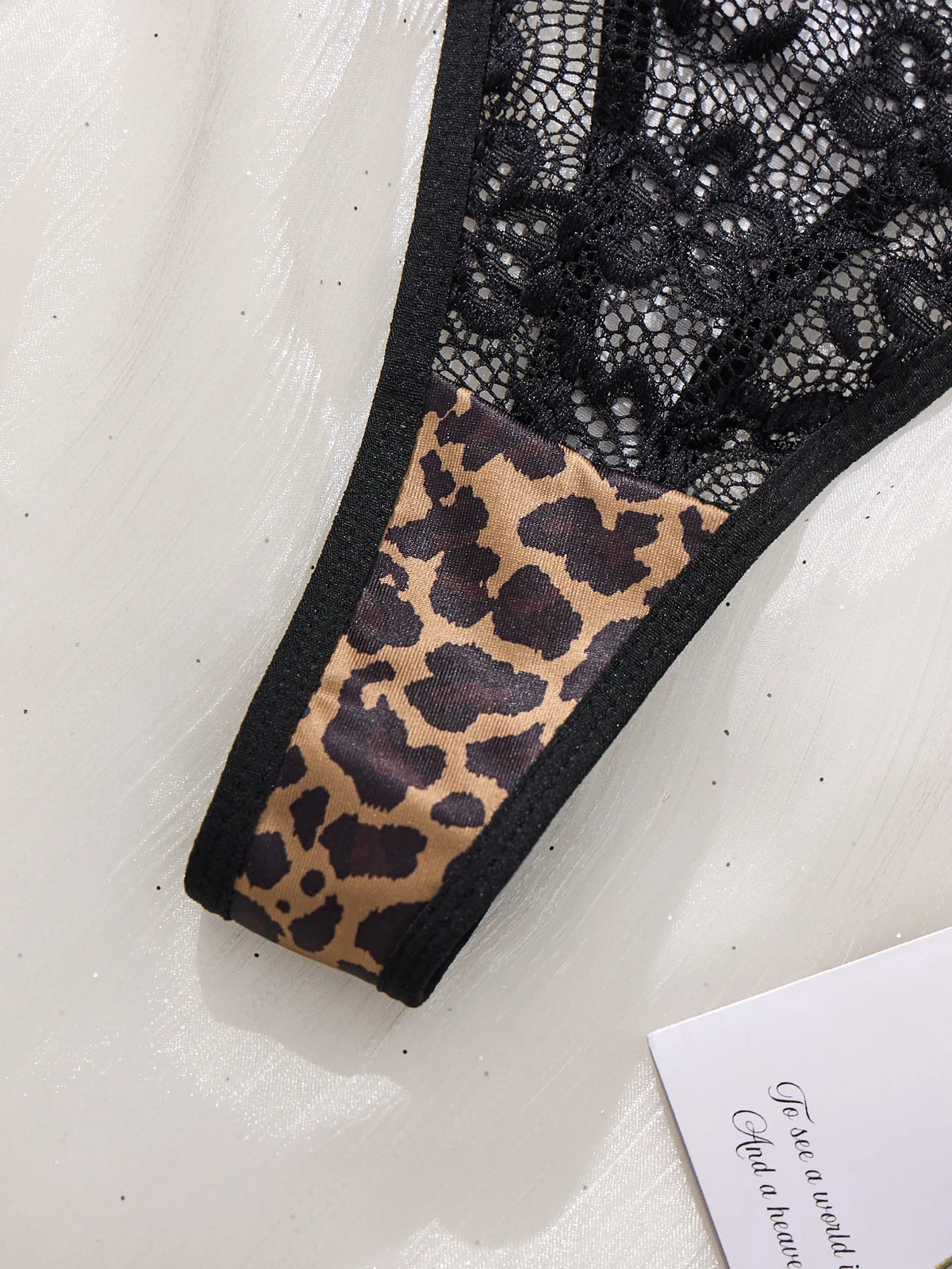 Black Leopard Lace Bra & Thong Set