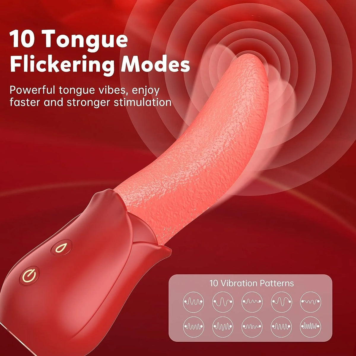 Clitoral Vibrator Adult Sex Toys for Women,Rose Sex Toy Realistic Tongue Vibrators Toys for Licking Clitoris Nipple Massager