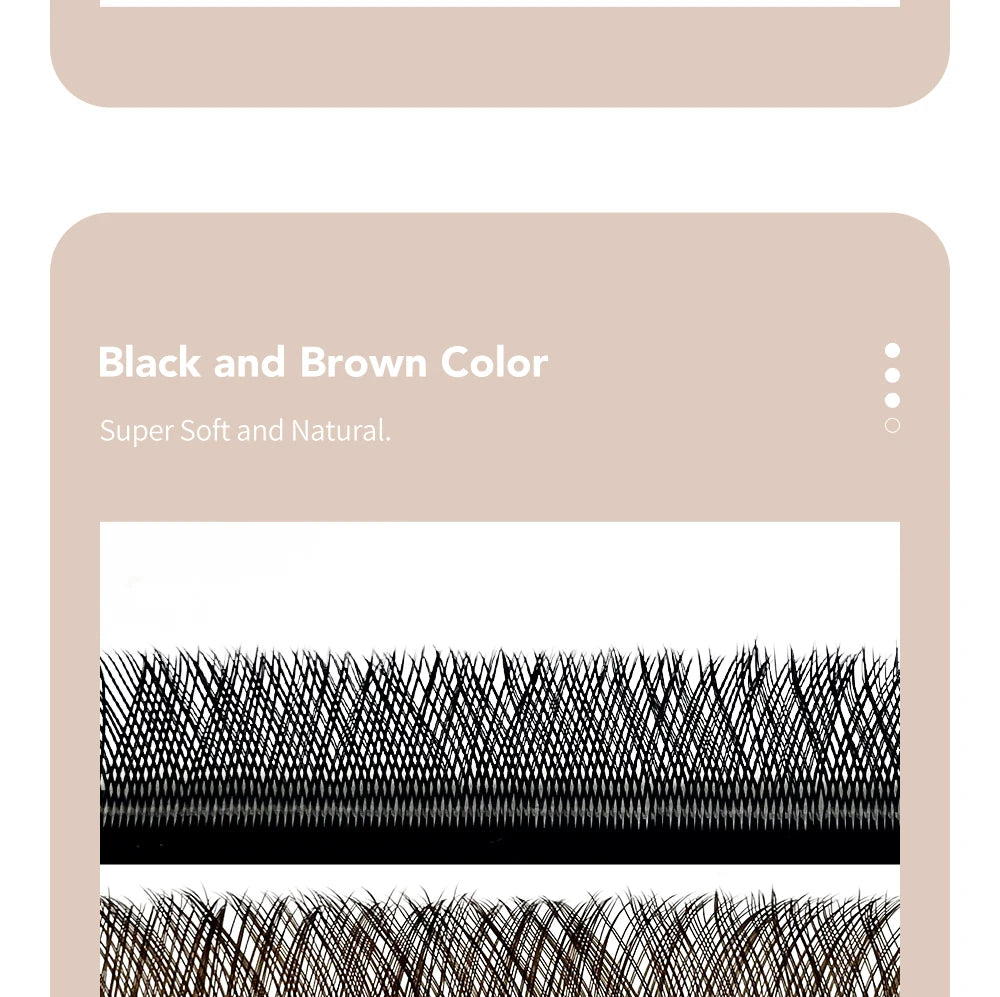 DIYDAY YY Shape Eyelash Extension C D L LU(M) N Curl Brown Lash Natural Soft Premade Volume Fans Two Tips Y-Shaped False Eyelash