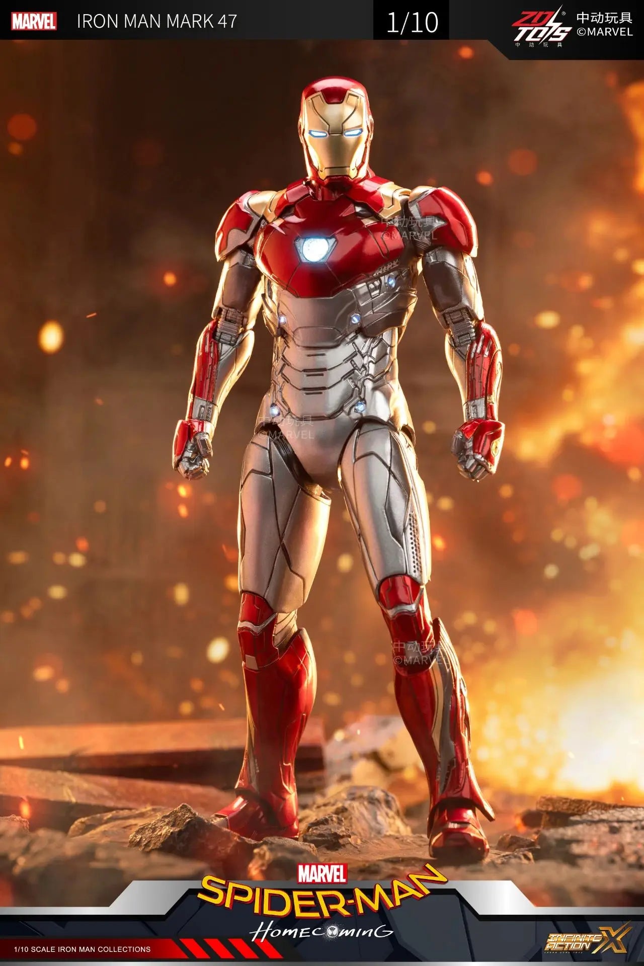ZD Iron Man Figure Legends Iron Man Mk41 Mk47 Tank MK24 Iron Patriot 2.0 MK35 Red Snapper 1/10 Scale Iron Man Collections Gift