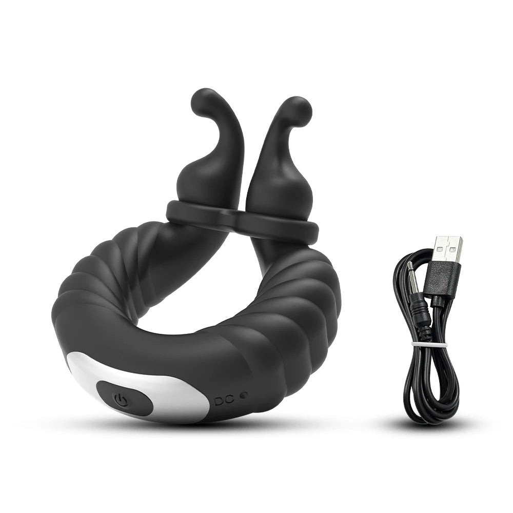 Vibrating Cock Ring Adult Sex Toys for Men, 10 Vibrating Modes Penis Ring Vibrator with Clitoral Stimulator, Male Couple Sex Toy