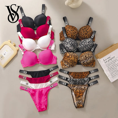Victoria's Secret New Arrival Women Sexy Push Up Bra And Panty Set Lace Underwear Lingerie Sleepwear Pajamas Plus Size