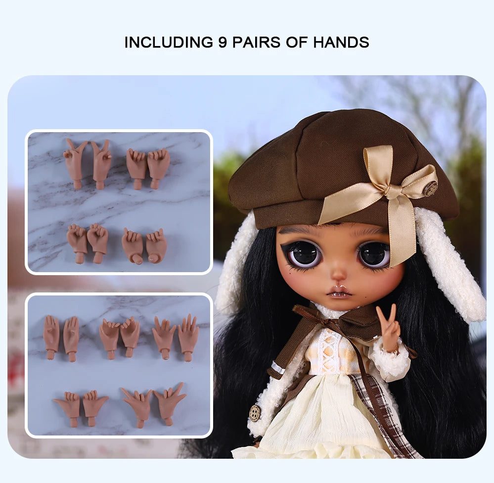 ICY DBS Blyth 1/6  Hand-Painted Doll Set Black Skin Girl Gift SD