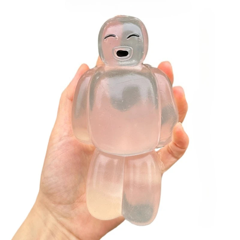 Squishy Transparent Jelly Robot Squeeze Toy Cute Super Soft Slow Rebound Water Sense Cartoon Toy Kawaii Stress-relieving Gift