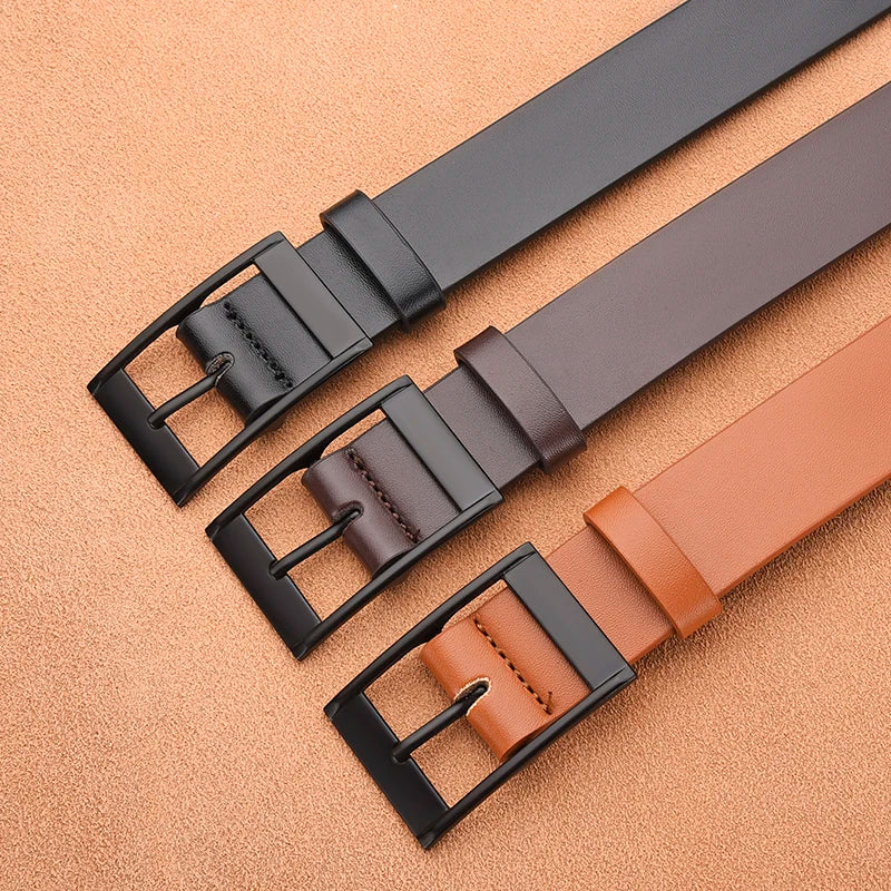 New men's luxury belt PU leather belt metal pin buckle high-quality well-known brand designer belt jeans men's belt