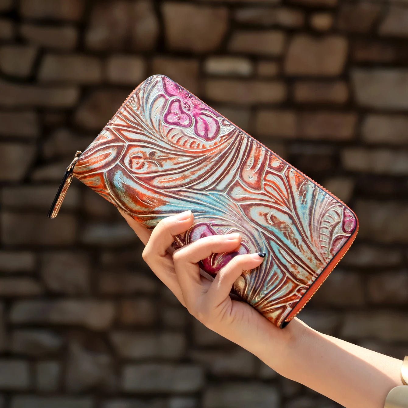 Women's Floral PU Leather Long Wallet – Large Capacity Card Holder & Coin Purse, 8 Styles