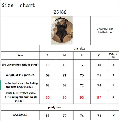 Women's Black Floral Lace Bodysuit