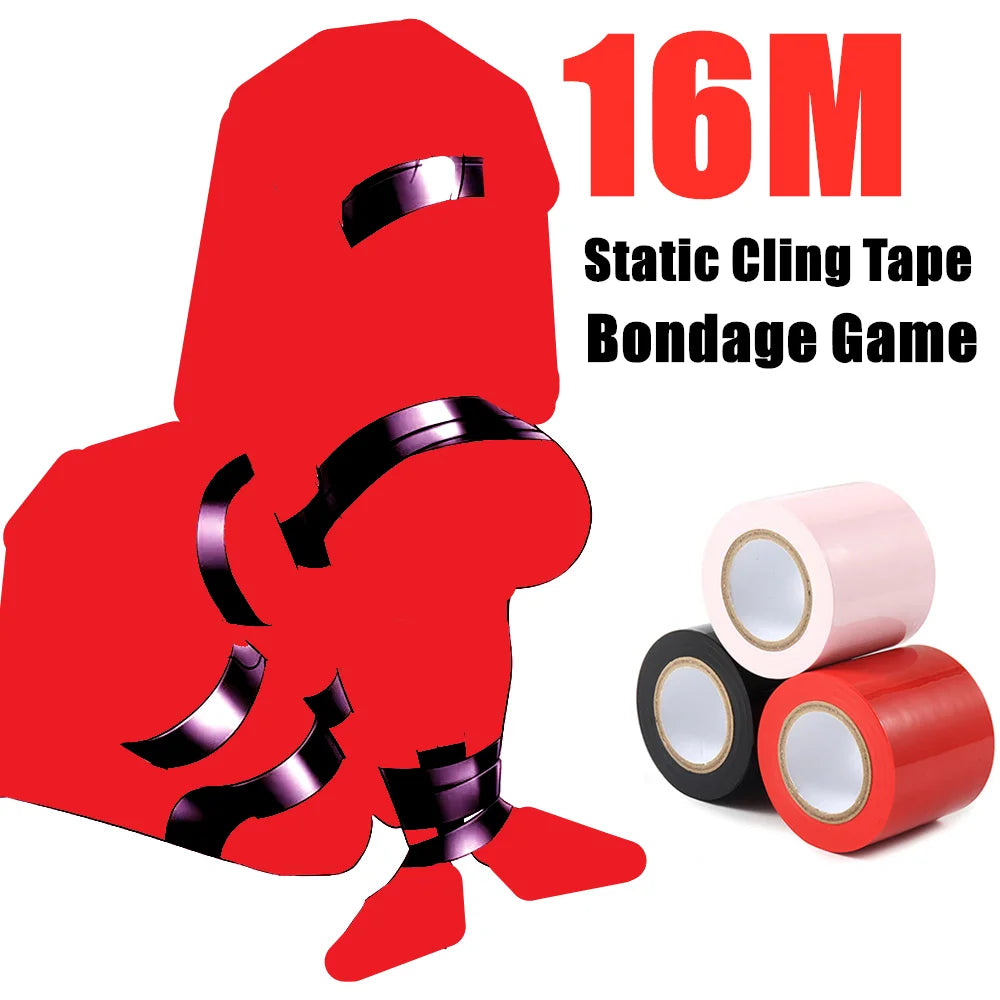 Sex Bondage Electrostatic Adsorption Tape Skin Friendly Body Harness Tied Static Sex Toys for Couple Tied Adult BDSM Toy 16M