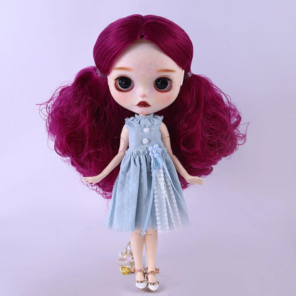ICY DBS Blyth 1/6 Doll Hand drawn White Skin Red Rose Hand drawn Set Girl Gift