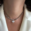 Design Exaggerated Baroque Transparent Crystal Chain With Sexy Zircon Cross Pendant Necklace For Women Wedding Praty Gift