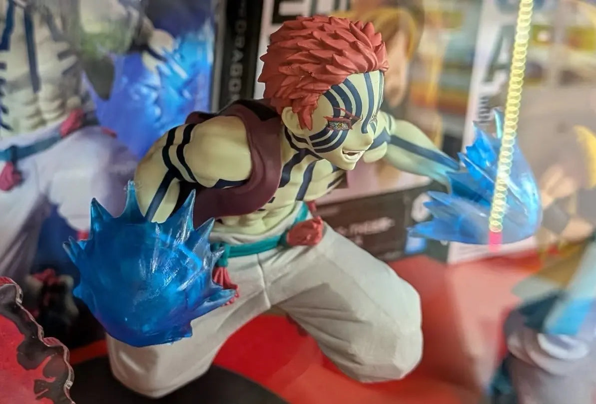In Stock Bandai Original Genuine Banpresto Anime Yaiba Akaza Vibration Stars Plus 14cm Model Toy Figur