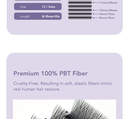 DIYDAY L / LU(M) / N 3D 4D 5D W Shape Eyelash Extension W Style Faux Mink Eyelashes Premade Volume Fan Lashes Supplies