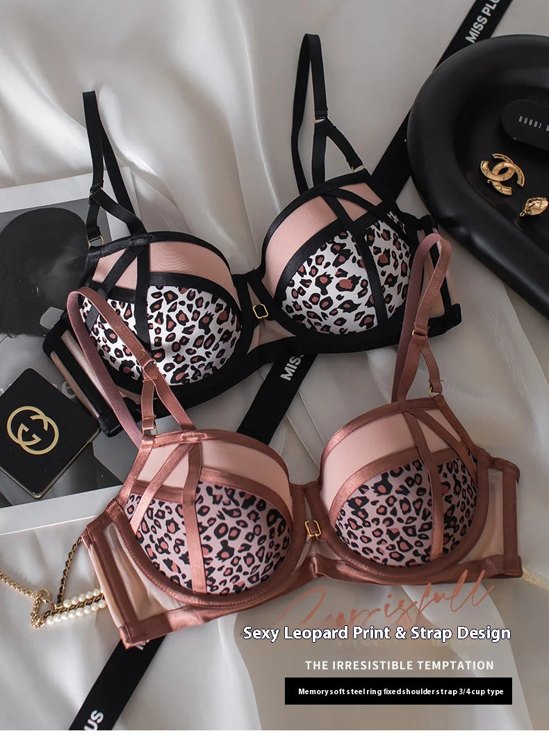 Women's Leopard Print Bra Set