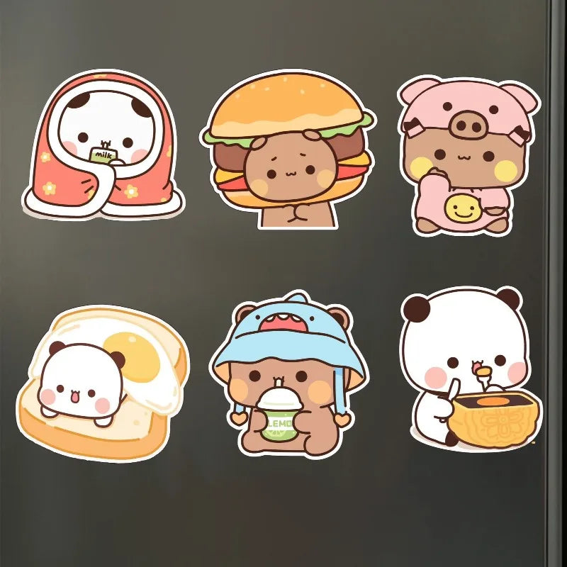 Bubu and Dudu Fridge Magnets Kawaii Panda Yier Refrigerator Magnets Sticker Home Decor Sticker Creative Anime Home Accessories