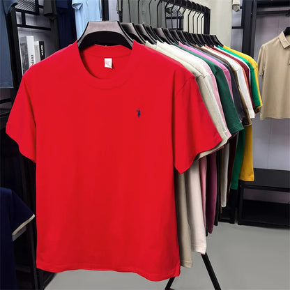 100% cotton breathable short sleeve T-shirt men's summer fashion luxury brand golf Paul embroidery loose casual round neck top