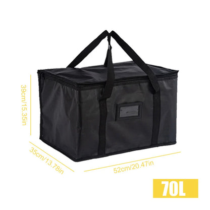 1pc Large Insulated Picnic Cooler Tote Bag Leakproof Thermal Food Carrier Portable Zipper Top for Camping Beach Outdoor BBQ