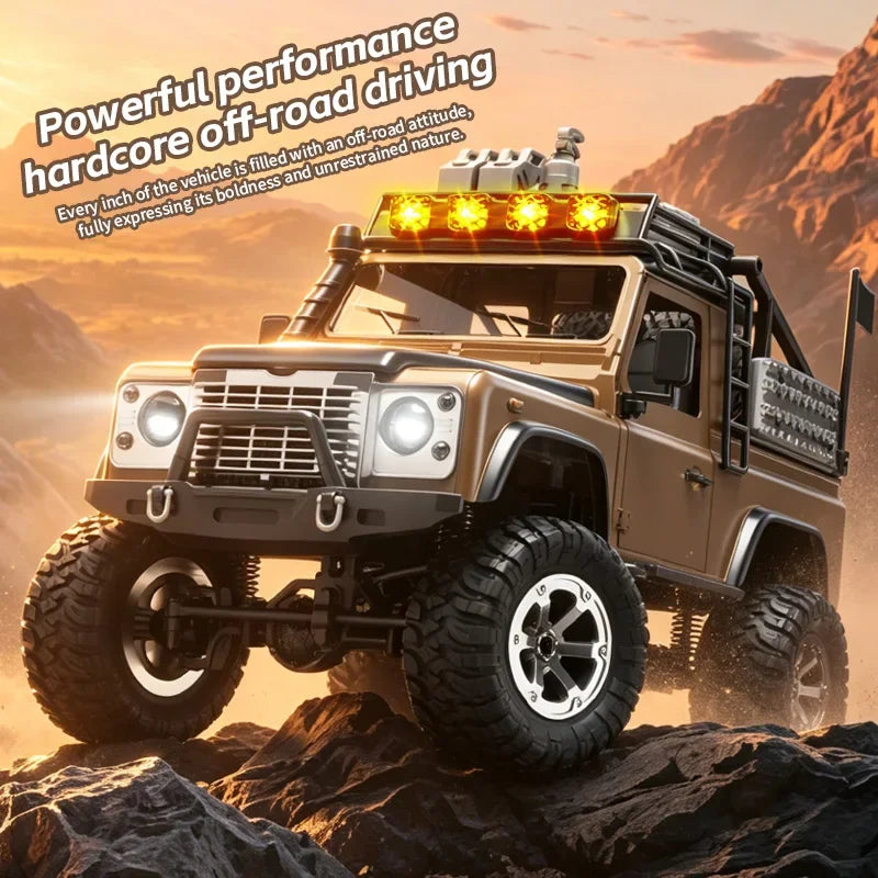 KF90 1:12 2.4G RC Car With Lights 4WD 60Mins Remote Control Climbing Car Off-Road Vehicle RTR High Speed Drift Model Toy for Kid