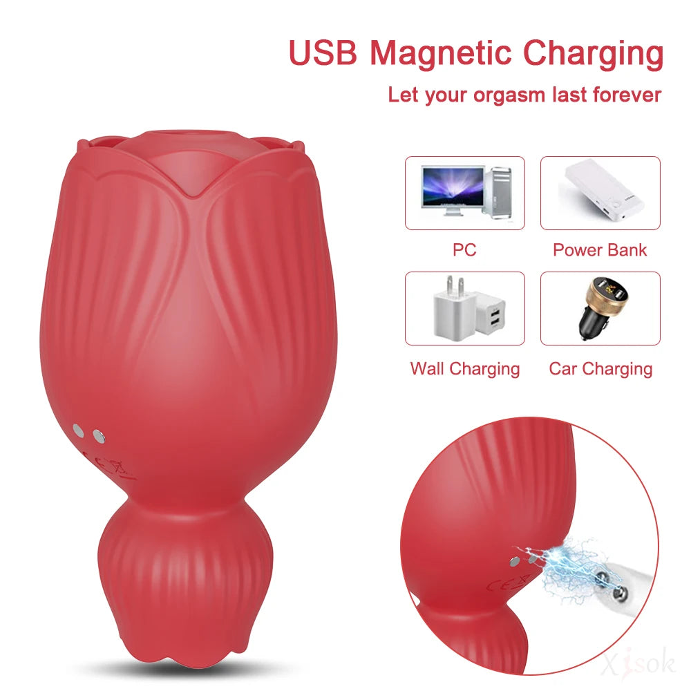 Rose Suction & Tongue Personal Massager