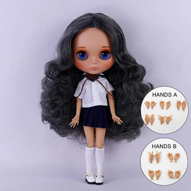 ICY DBS Blyth Doll BJD Joint Body tan Skin Matte Face New face Set Doll 1/6 30cm Gift Anime SD