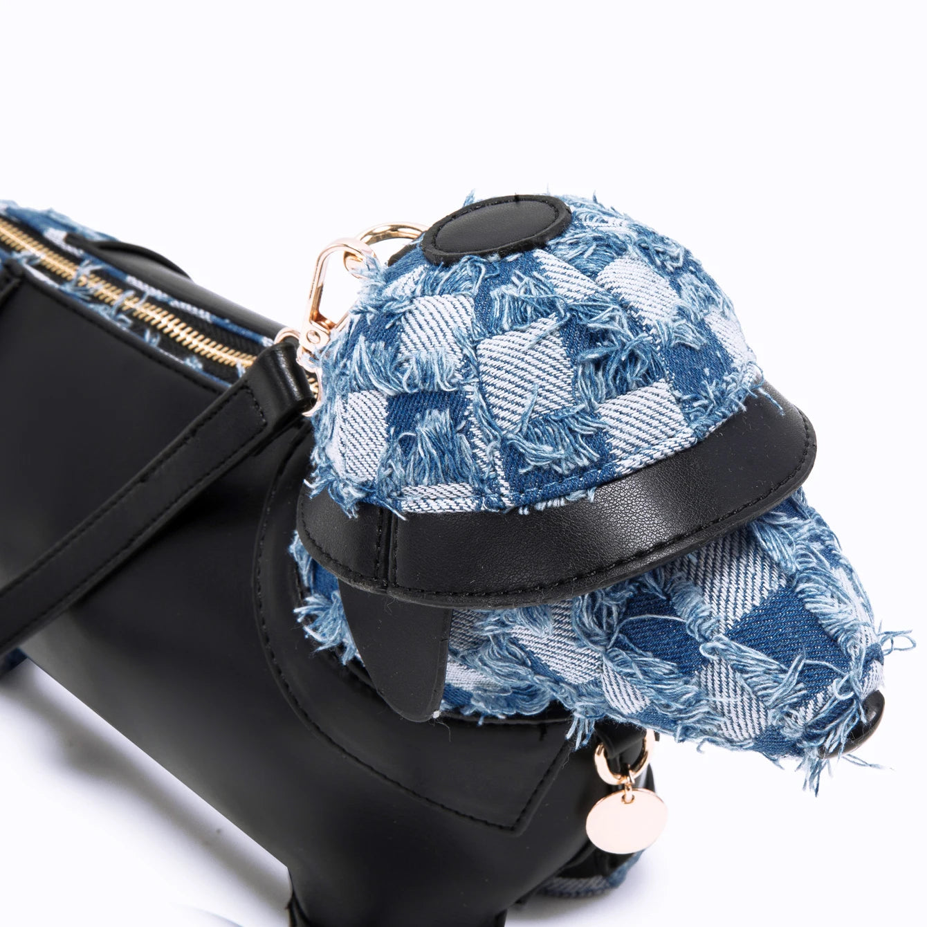 Women's Dog-Shaped PU Leather Crossbody Bag – Adjustable Strap, Blue