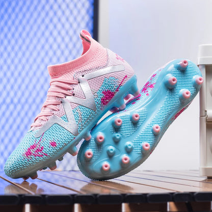 Super Light Adult AG FG Soccer Shoes PU Sweat-resistant Fabric Wearproof TPU Sole Snug Fit Unisex Natural Grass Practice Sneaker