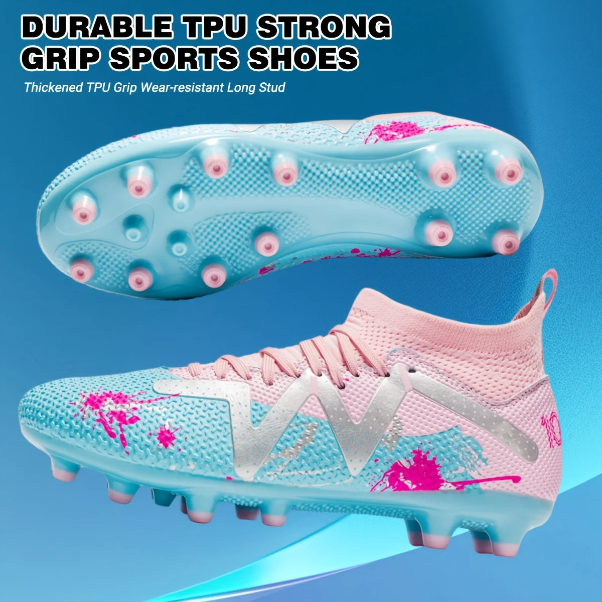 Unisex Men AG FG Soccer Boots Durable PU Upper Robust Rubber Studs For Outdoor Lawn Recreational Football Sports Matches
