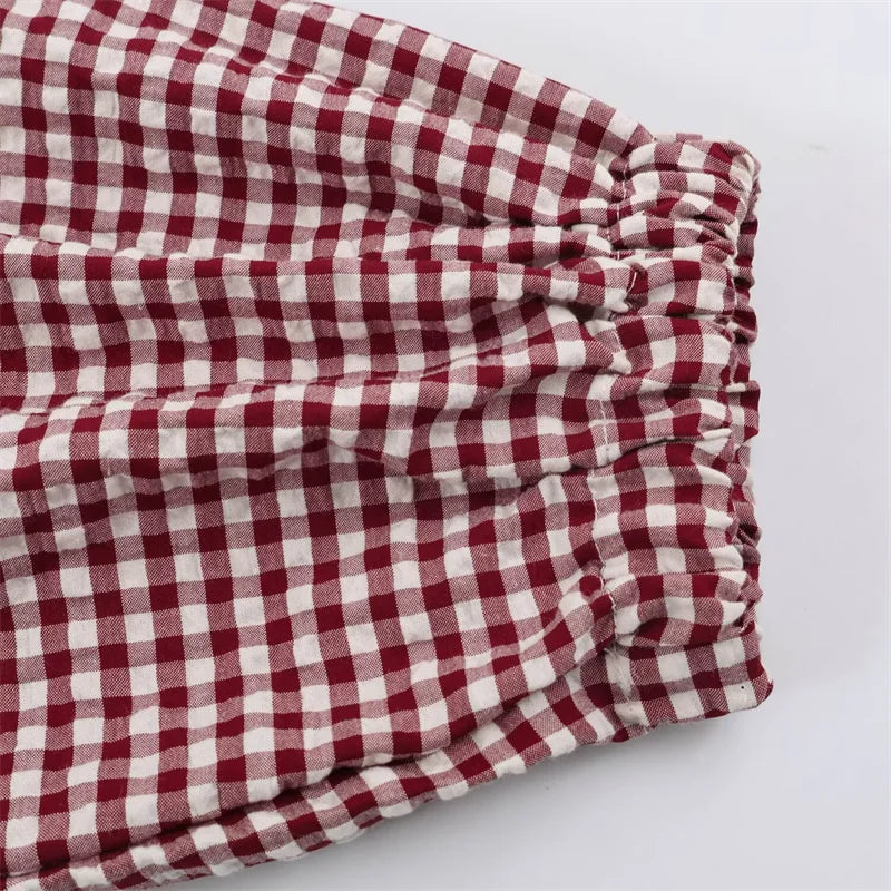 Guobioziy Women's Jacket 2026 Autumn New Plaid Long-Sleeve Drawstring Loose Jacket Parka Casual Fashion Versatile