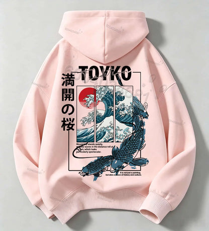 American Retro Cartoon Print Children'sCasual Long-Sleeved Hooded Shirt-Korean Version Warm and Comfortable Boys' and Girls' Top
