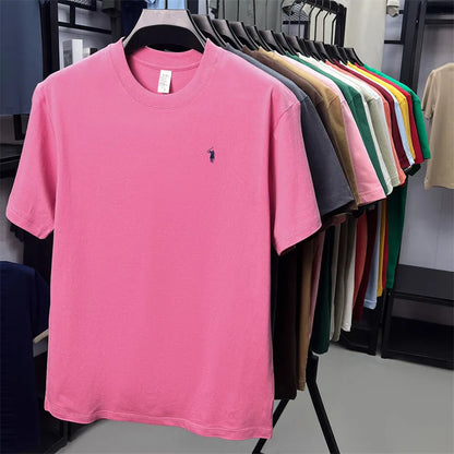 100% cotton breathable short sleeve T-shirt men's summer fashion luxury brand golf Paul embroidery loose casual round neck top