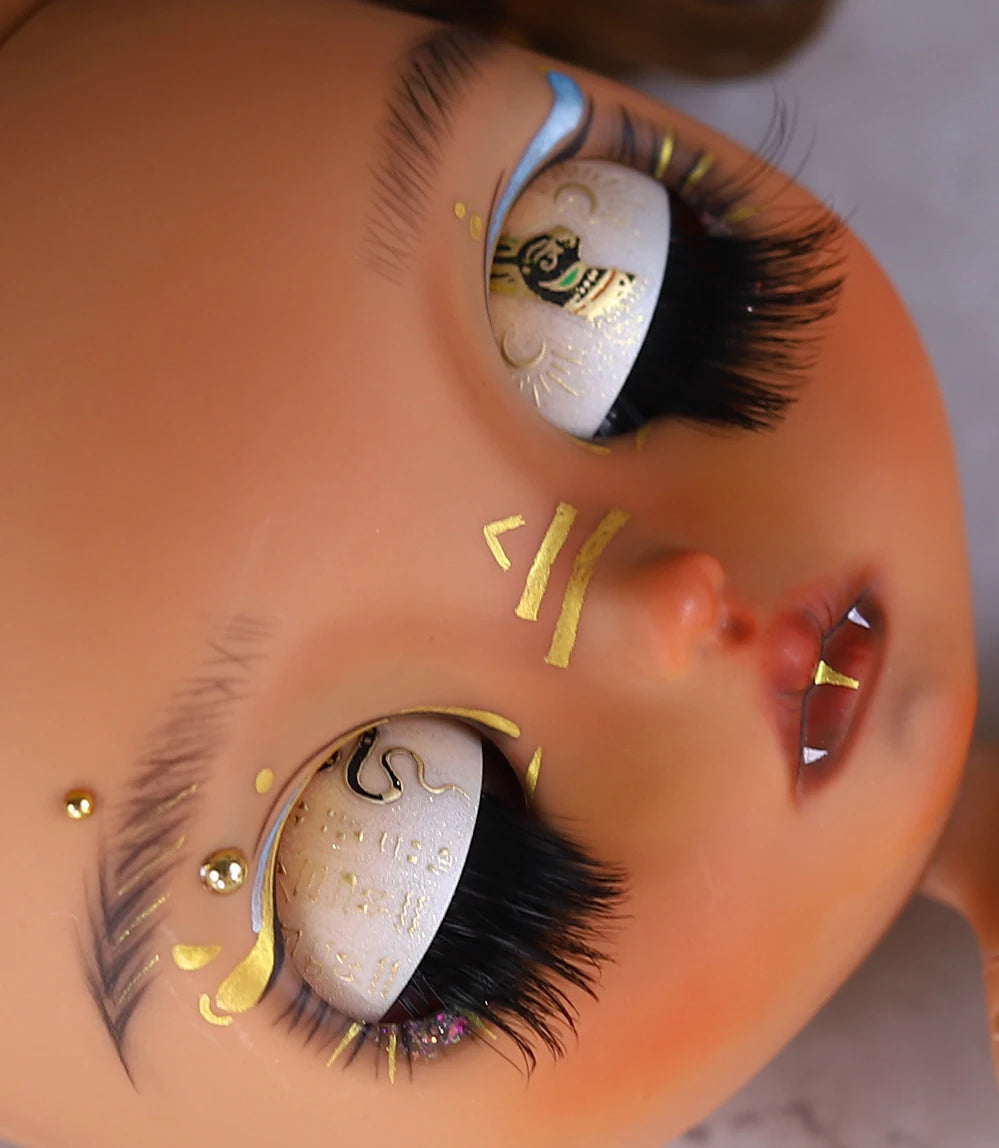 ICY DBS Blyth 1/6 Doll Hand drawn Set Black Skin Long Eyelash Sleeping Eye Special Eye