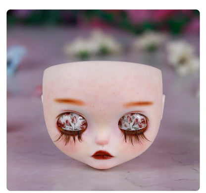 Blyth1/6 doll Hand-painted shell DIY makeup lip carving eyebrows handmade Ears