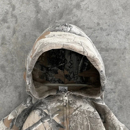 Men's Y2K Camouflage Zip-Up Hoodie