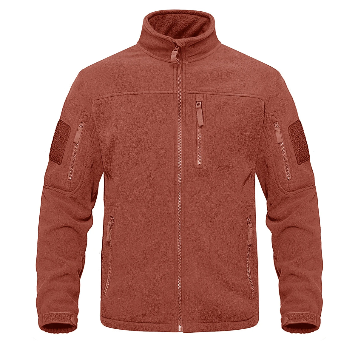 TACVASEN Full Zip Up Green Fleece Jacket Thermal Warm Work Coats Mens Zipper Pockets Jacket Hiking Training Outwear Windbreaker