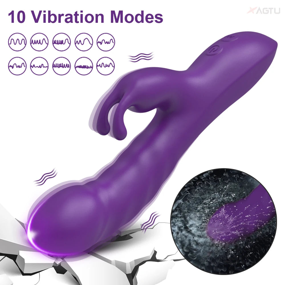 G Spot Rabbit Vibrator Dildo for Women Nipple Clitoris Stimulator Massager Adults Masturbator Female Sex Toy for Adults 18